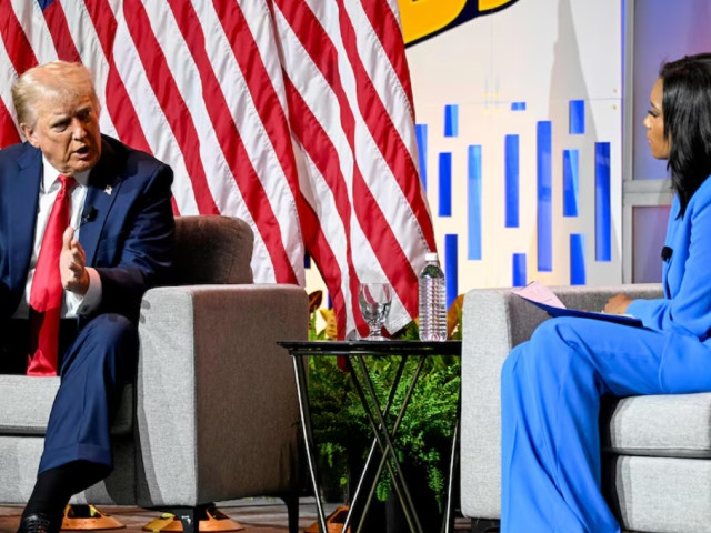 republican presidential nominee and former us president donald trump speaks on a panel of the national association of black journalists nabj convention in chicago illinois u s july 31 2024 photo reuters republican presidential nominee and former us president donald trump speaks on a panel of the national association of black journalists nabj convention in chicago illinois u s july 31 2024 photo reuters